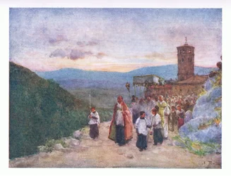 Procession with the host at Subiaco